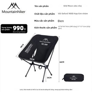 Mountainhiker | Ghế Gấp Siêu Nhẹ Di Động Dùng Cho Cắm Trại Du Lịch Ngoài Trời Dã Ngoại Câu Cá Vườn Ban Công Thư Giãn Ghế Nghỉ Ngơi Tiện Dụng Với Ghế Ngồi Bằng Vải Oxford