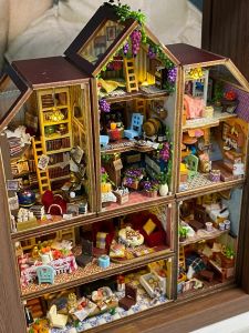 Birthday Gift Miniature Scene Building House Model Dollhouse Town Block DIY Small House Fairy Tale Style Christmas Suitable