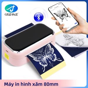 Máy In Stencil Hình Xăm Nhiệt Mini 80mm AIMO MR3 Không Dây Bluetooth Với Giấy Chuyển Nhiệt 3 Inch Dành Cho Các Mẫu Hình Xăm Nhỏ