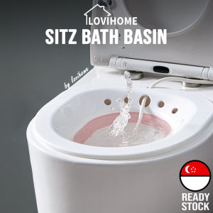 SG Sitz Bath Basin with Flusher – Portable Bucket Tub for Postpartum Hemorrhoids Elderly Feminine Intimate Hygiene Wash