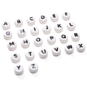 5 cái/túi Mặt dây chuyền chữ Gốm Hạt thủ công tự làm thời trang Charm DIY làm đồ trang sức vòng đeo tay đính cườm Mặt dây chuyền