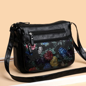 Soft Leather Crossbody Bag Fashionable Versatile Single Shoulder Ladies Small Bag for Middle-Aged Women Summer New Arrival