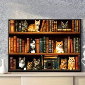 500/1000/1200/2000PCS Puzzle Cute Cat Friend Puzzle Desktop Art Is Very Suitable for Cat Enthusiasts and Home Decoration