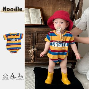 Summer Lightweight Dopamine Stripes Onesie