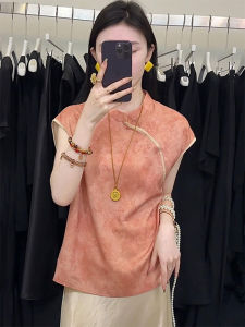 YUFUQING | New Chinese Style Short Sleeve Embroidered Shirt Womens Summer Fashion Unique Personality Small Shirt Improved Tang Costume Top