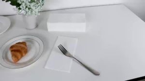 JINYUDOME 50/100P White Linen-Feel Dinner Napkins 7.87*15.75inDisposable Prefolded Premium Soft for Wedding/Party/Events