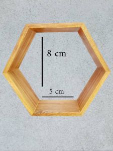 hiasan dinding rak hexagonal bahan kayu aesthetic tinggi 8 cm
