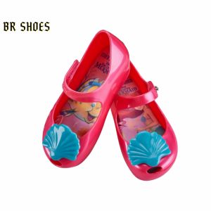 Melissa Official Store mini shoes Shell Decorated Mermaid Princess Shoes Girls Flat Shoes Fish Toddler Shoes Childrens Toddler Shoes Ballet Shoes Kids Shoes
