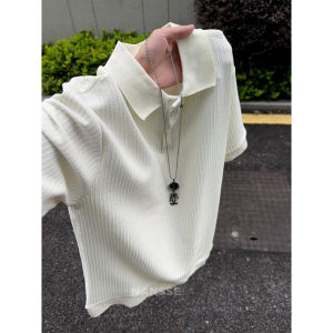 ZHUOCAN | Clean Fit Knit Collar Polo Shirt Short Sleeve