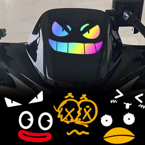 Đầu Ô tô điện Hình dán trang trí cơ thể dán phản quang biểu hiện kỳ lạ dán xe máy vết trầy xước mặt nạ dán đề can chống nước