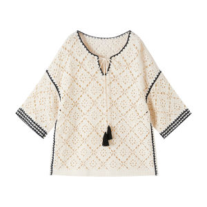 URLAZH | Summer New Vacation Style Relaxation V-neck Lace Crocheted Tunic