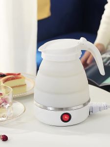 SG READY STOCK Foldable Electric Kettle Portable Mini Travel Kettle Mini Folding Electric Travel Bottle 600ML 304 Stainless Steel Food Grade Silicone