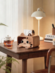 NORDIC MORE | Multifunctional Wooden Tissue Box with Phone Holder Desktop Organizer