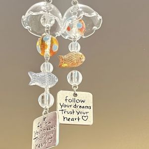 Goldfish Wind Bell Mobile Phone Case Ornament CCD Camera Card Album Decorative Keychain Bag Accessory for Best Friend