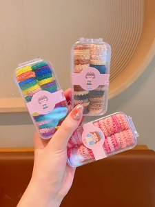Baby Kids High Elastic Hair Rope Colourful Mini Cilp Kids Accessories Sekolah School Student Pengikat Rambut Getah Rambut Comel untuk Budak Perempuan 儿童不伤发发圈