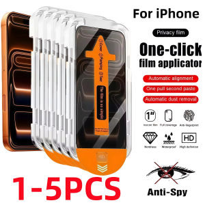 1-5PCS One-click Installation Privacy Screen Protector For iPhone 17 18 Pro Max 16 15 14 13 12 11 X XR XS Max Air Tempered Glass