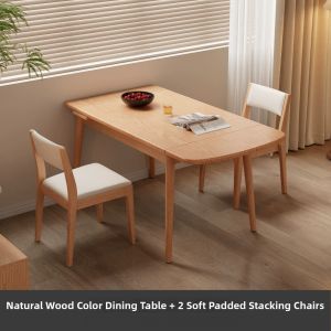 DONGMU | Vintage Style Extendable Solid Wood Folding Table
