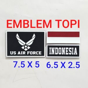 Emblem Patch Garuda Pancasila dan Perbakin Topi Tactical Army Prepet Perekat Velkro Terbaru