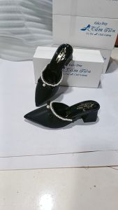 giày sục khâu châu gắn nơ cute