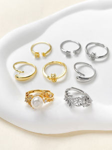 14K Gold Plated Pearl Holder Ring Base DIY Jewelry Accessories Color Retention True Gold Plating Empty Setting Ring Base