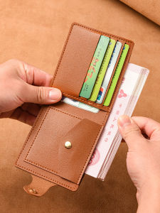 Compact Lightweight Short Wallet for Women Multi-Functional Foldable Simple Stylish Coin Purse Mini Card Holder Leather Wallet