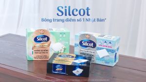 Bông Tẩy Trang Silcot Velvety Touch Cotton Nhật Bản Hộp 82 Miếng Màu Xanh Dương