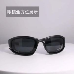 Military Goggles Bulletproof Tactical Polarized Sunglasses 4 Lens Kit Mens CS Wargame Shooting Goggles Bike Cycling Eyewear