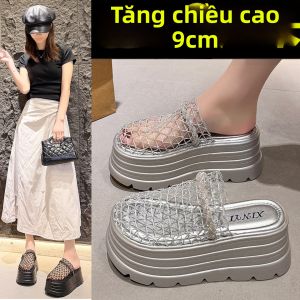 DINGMUYI | Dép Xăng Đan Đế Dày Thời Trang Mùa Hè Tăng Chiều Cao Cho Nữ Bé Gái