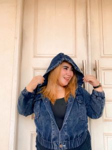 JAKET JEANS WANITA OVERSIZE terbaru kekinian jumbo murah xxxl ld130 Jaket Kasual Plus Size Jaket Single Breasted Wanita - Lazada
