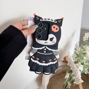 Sanrio | 3D Cartoon Kuromi Dress Phone Case For Samsung Galaxy S20 S21 S22 S23 S24 S25 S26 Plus Ultra FE A15 A16 A53 A57 Women Back Cover
