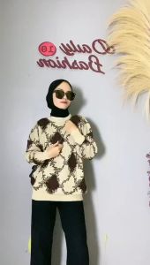 SWEATER RAJUT REINA OVERSIZE / SWEATER RAJUT TEBALL OVERSIZE MOTIF KOTAK KOTAK