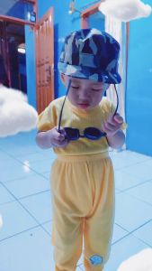 Topi Komando Anak Request Bordir Nama - Topi Loreng Anak - Topi Tentara Anak