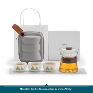 SANXUN | Portable Tea Set For Small Green Mandarin 1 Set