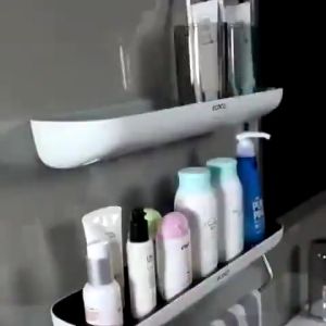 Kệ Để Đồ Phòng Tắm Kèm Thanh Treo Khăn Ecoco Kệ Nhà Tắm Lắp Đặt Dán Tường Tặng Miếng Dán Tường Cho Lần Đầu Sử Dụng Màu Ngẫu Nhiên