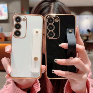 Wrist Strap Holder Plating Phone Case For Samsung Galaxy A15 A16 A17 A24 A25 A26 A34 A35 A36 A53 A54 A55 A56 Shockproof Cover