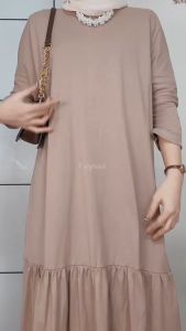 RAFELLA MIDI DRESS REMPEL PREMIUM KAOS COTTON COMBED POLOS WANITA