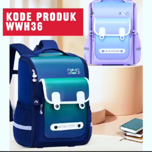 WWH36 Tas Anak Ransel Sekolah Kuliah Waterproof Colorful Model Backpack Impor TKM