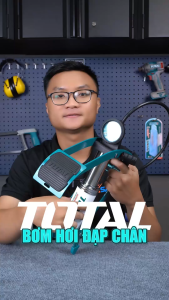 Bơm hơi đạp chân TOTAL TMPP5511 kích thước: 55 x 120mm ống bền áp suất cao đầu phù hợp với Schrader Presta Dunlop áp suất tối đa 120PSIxtools