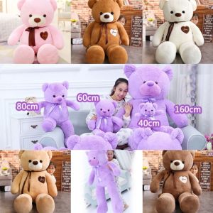 60/80/100/120cm Purple Lavender Teddy Bear Plush Doll Teddy Bear Large Huggable Birthday Gift for Girls超大泰迪熊公仔