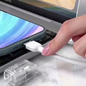 60W PD Type C to Type C Fast Charging Cable Power Bank Keychain Short Data Charger Cord For IPhone17 16 15 Samsung Xiaomi