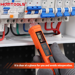 【Gửi hàng từ Bình Dương】HOMTOOLS HM65 IP66 Chống Nước NCV Bút Thử Điện Áp AC 12V-1000V Không Cảm Ứng Điện Áp Máy Kiểm Tra Kỹ Thuật Số Điện Có Màn Hình Hiển Thị LCD