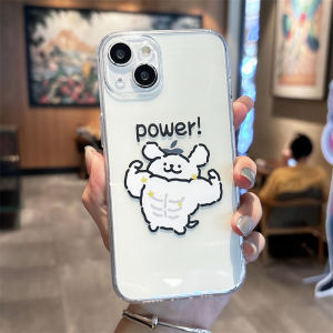 Cute Muscle Dog Couple Phone Case Creative Cartoon Protective Shell for iPhone 16 15Pro Max 13 14Plus 12Mini 17 Apple Accessories