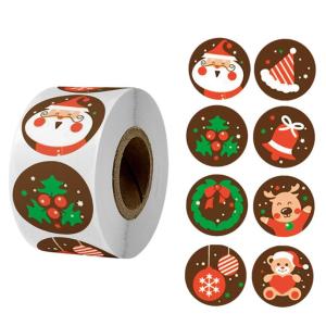 500pcs Merry Christmas Stickers Christmas Tree Elk Candy Bag