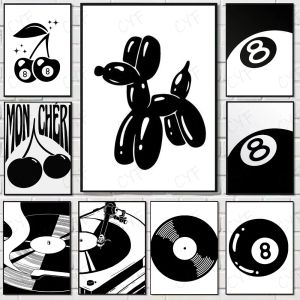 Black and White Billiard Record Player Poster High Quality Wall Art  Home Office Bedroom Living Room Hallway Perfect Gift Idea