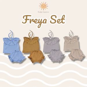 Setelan Baju Bayi Perempuan Lucu Freya Set Knit 0-12 Bulan