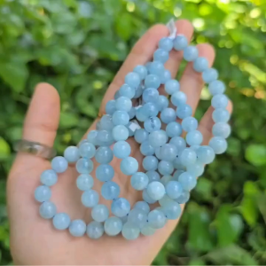 Q2549 Vòng Aquamarine 8li vân mây hợp Thủy & Mộc - Phong Thủy TUDO