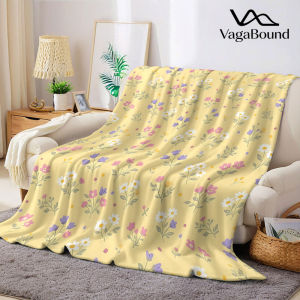 BILIBILI | yellow ditsy floral pastel Flannel Blanket Warm Soft Halloween Christmas Decorative Couch Warm Cozy All-Season Gift