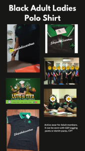 ORIGINAL GIRL SCOUTS OF THE PHILIPPINES ACTIVE WEAR FOR ADULT LEADER BLACK POLO SHIRT