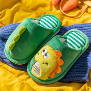 MONLEYTA | Childrens Cotton Slippers Indoor Home Anti-slip Boys Girls Winter Spring Floor Shoes Comfortable Soft Velvet Upper PVC Sole