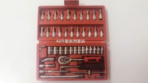 46PCS Chrome Vanadium Bolt Socket 46PC Wrench Screwdriver Bit Set Repairing Kit Tool Repair Ratchet Bits Spanner